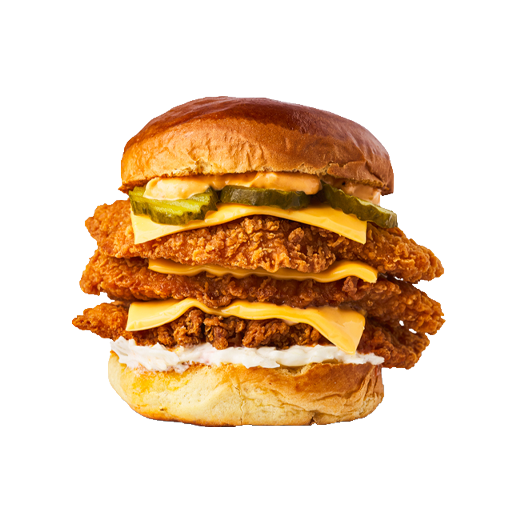 Triple Nashville chicken cheese burger